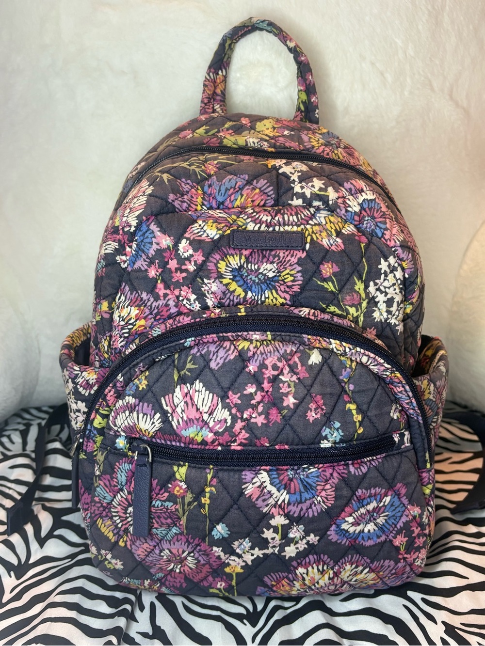 Vera Bradley midnight wildflowers small backpack